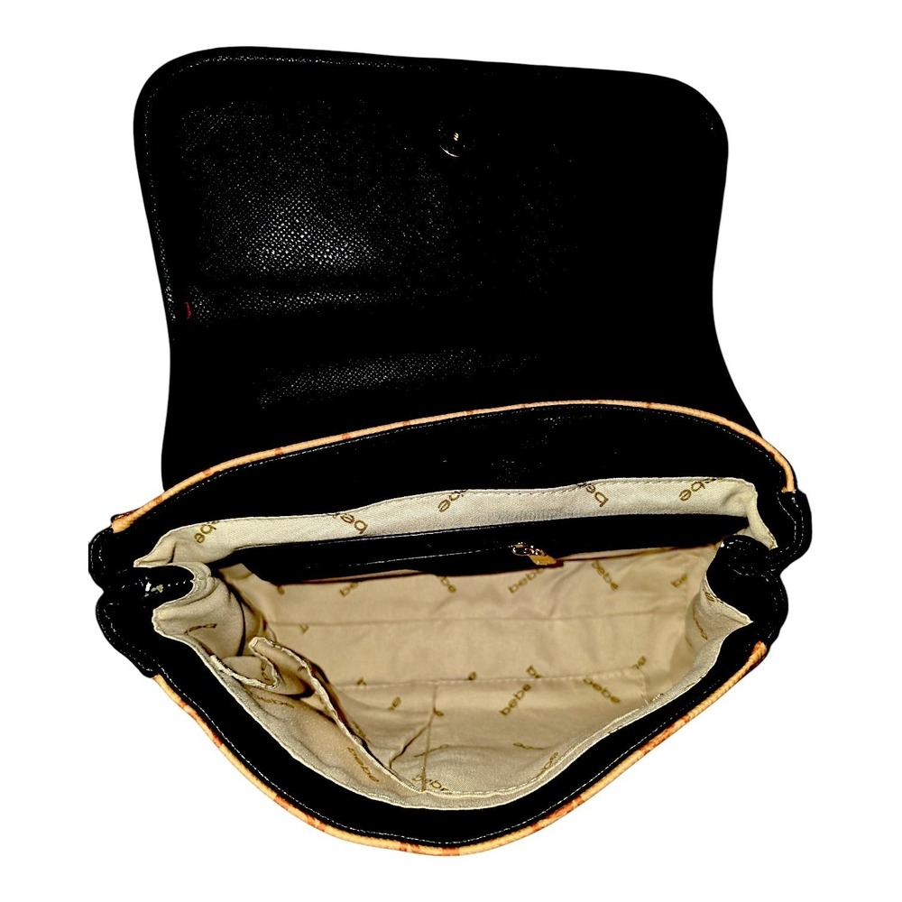 Bebe Leilani Printed Monogram Shoulder Bag Almond Black NWT - Picture 3 of 3